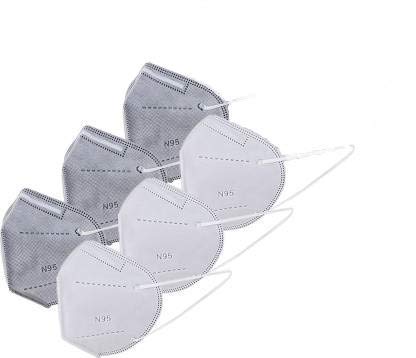 MASKIO Washable Reusable 5 Layers N95 Plus Coatex Anti-Pollution Anti-Dust Face Mask-Grey3 White3 (Pc 6) MASKIO Washable Reusable 5 Layers N95 Plus Coatex Anti-Pollution Anti-Dust Face Mask-Grey3 White3 (Pc 6)