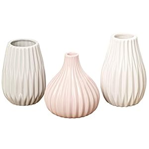3 x Vase Wilma Steingut Höhe 14 cm