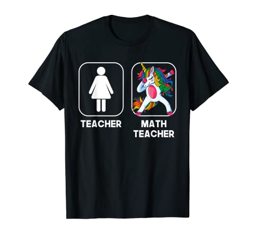 Insegnante di matematica divertente regalo dabbing unicorno insegnante donne Maglietta