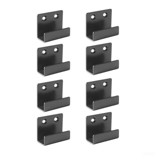 VRTYVEYBB Lot de 8 crochets plats en J pour affichage de carreaux de céramique, en acier inoxydable avec revêtement antirouille, 21 mm de large, supporte une capacité de charge de plus de 60 kg
