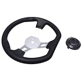 JHKNNK 270Mm PU Modification Steering Wheel Alloy Build for Go-Kart Racing and-Road Utility Vehicles