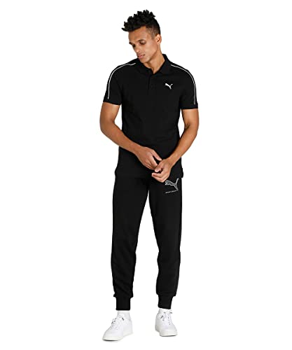 Image of PUMA Cotton Regular Fit Mens Black T-Shirt
