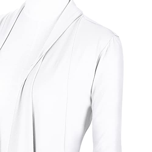 Image of Urban CoCo Women's Drape Front Open Cardigan Long Sleeve Irregular Hem