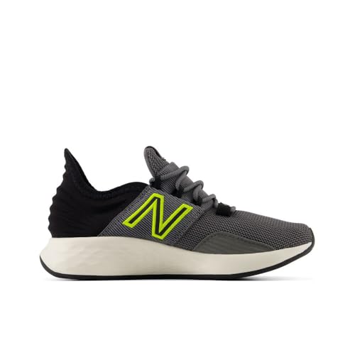 Image of New Balance Kid's Fresh Foam Roav V1 Lace-Up Running Shoe, Castlerock Pfp /Black, 1 Little Kid