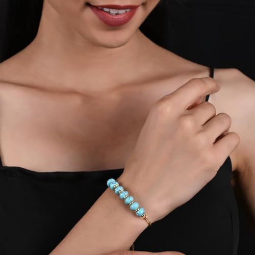 Gempires Natural Roundelle Beads Bracelet, 14k Yellow Gold Plated Handmade Jewerly, Adjustable Bracelets For Women4