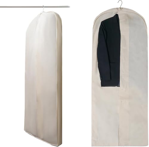 100% Cotton Garment Bag | Long | Breathable Garment Bags for Hanging Clothes | Garment Storage Bag for Long Dresses & Coats Storage | Pack of 1 (62 Inch)