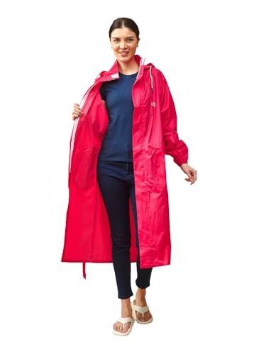Image of LUX VENUS Solid Long Raincoat for Women