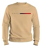 Moletom Masculino Paris Blusa de Frio Gola Careca Flanelado e Macio - Bege/G