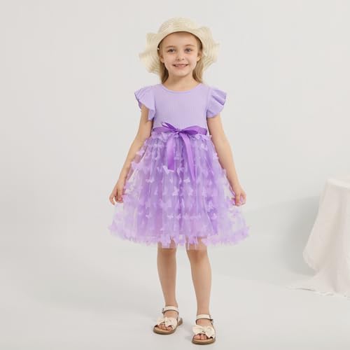 Kid Toddler Girls Tulle Dresses Summer Ruffle Sleeveless Princess Tutu Dress Party Holiday Dress for Little Girls 3t 4t — view 5