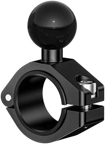LOKTENWO CNC Aluminum Alloy 1'' Ball Base Mount On Motorcycle Front Fork Stem, Compatible With RAM Mounts B Size 1 Inch Ball Double Socket Arm