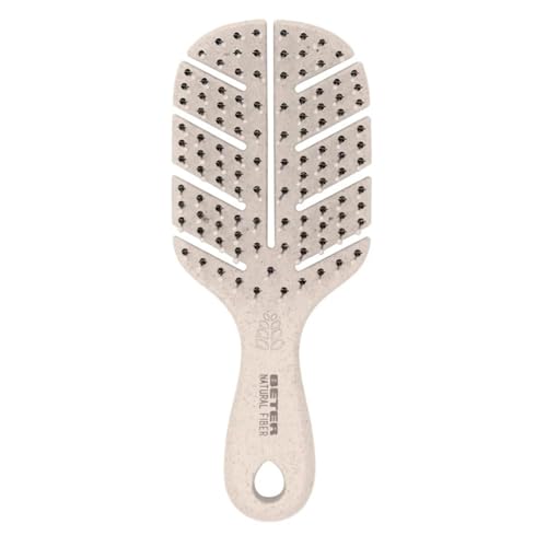 Beter- Cepillo de pelo esqueleto antitirones Natural Fiber MINI hecho a base de fibras de trigo, Desenredante Antienredos y Antirotura, Peinado suave y sin tirones, Para todo tipo de cabellos