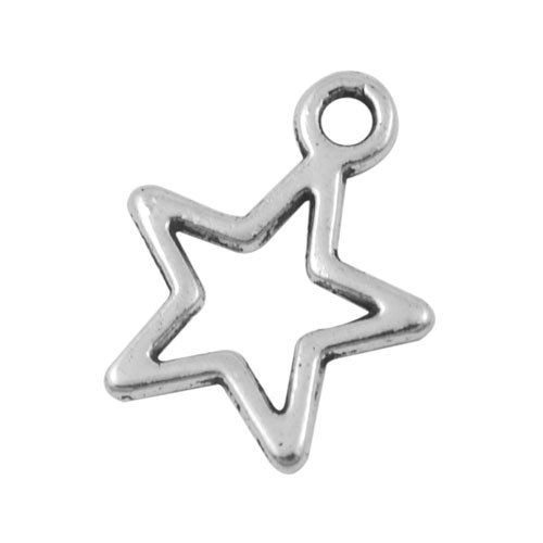 Tibetanische Stern Charme/Anhänger Antik Silber 15mm Paket Von 30 Cover