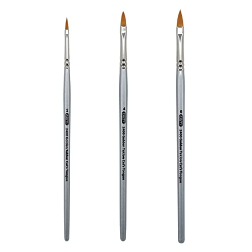 Zem Brush Golden Taklon Cat's Tongue Brush Set #TOP8