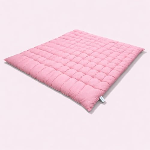 Image of ATOOTFUSION Soft Cotton Quilt | Foldable Light Weight Filled Single Firm Cotton Quilt Mattress| Gadda (Solid Coloured, Sleeping Capacity, 6 x 6 ft or 72 x 72 Inches) Double Bed (Pink)