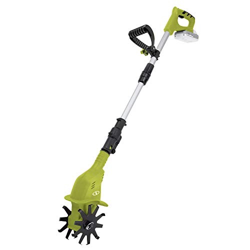 Sun Joe 24V-TLR-LTE 24-Volt Amp Cordless Garden Tiller + Cultivator, Kit (w/2.0-Ah Battery + Quick Charger)