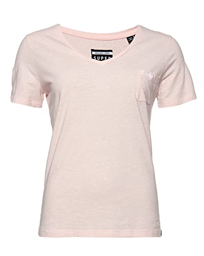 Superdry Orange Label Essential Vee T-Shirt Femme Kiss Pink XS
