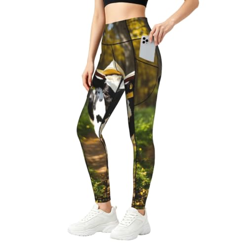 Pantalones de yoga estilo casual PPHGUT con estampado de vaca para mujer