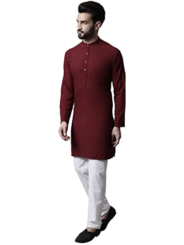 Image of Jompers Men's Regular Fit Cotton Embroidered Kurta Set