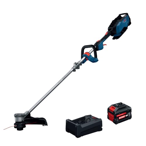 BOSCH GRT18V-40N18X 18V String Trimmer Kit with 8.0Ah High Power Battery, Charger, Brushless Motor, and Anti-Tangle System