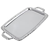 Plateaux pour servir des aliments : cette assiette de service alimentaire en métal ajoutera un ajout naturel à la table de salle à manger, plateau de service européen