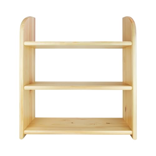 woplus Holz Regal Wandregal Bücherbord Bücherregal Kiefer Farblos Lakiert massiv (3...
