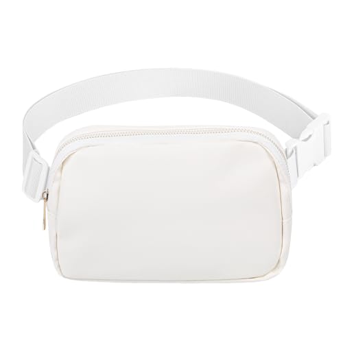 Image of VOROLO Fanny Pack For Women And Men Crossbody Bag Belt Bag PU White