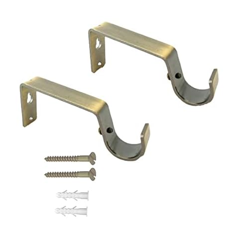 Antique Brass Curtain Pole Bracket Holder Pack of 2 Cover