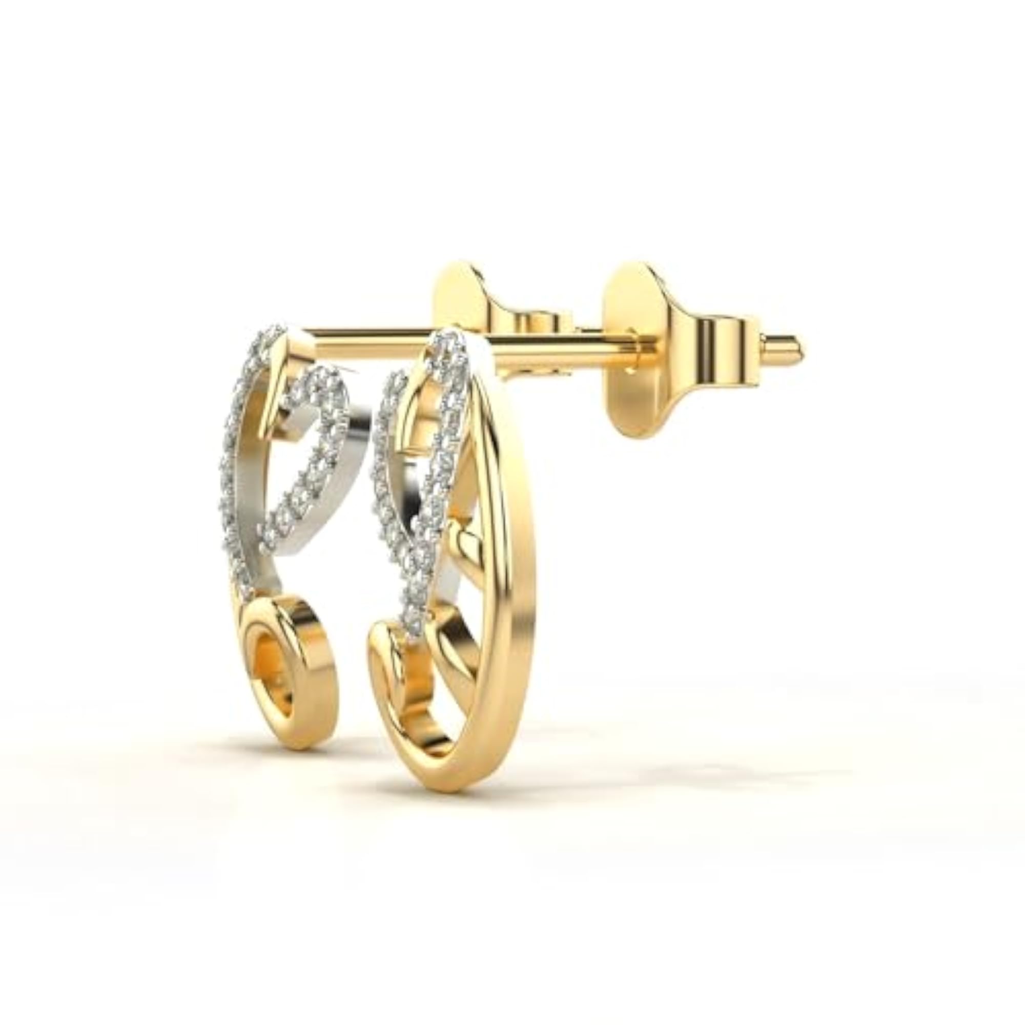 Women's Sterling Silver 0.18cts Yellow Lab Grown Diamond Earrings, Elegant