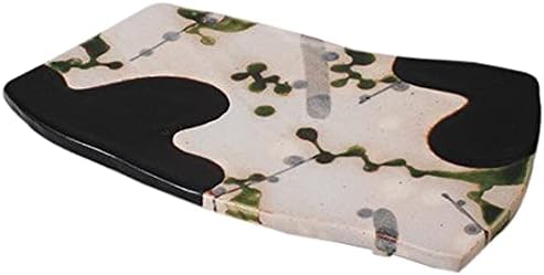 Set of 5 Black Oribe Crested Cutting Board Plate (Tamayama Kiln) 11.4 x 6.7 x 0.8 inches (29 x 17 x 2 cm), 32.0 oz (940 g), Special Pottery Dishes, Japanese Tableware, Restaurants, Commercial Use,