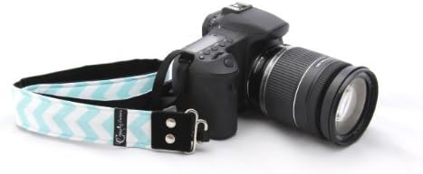 Capturing Couture 1.5" DSLR Neck Shoulder Camera Strap - Chevron Aqua