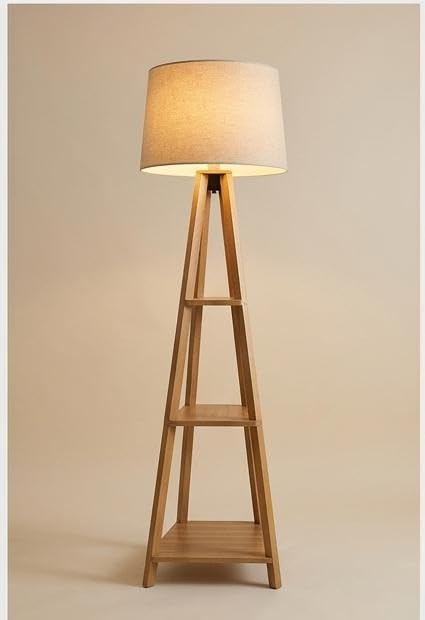 handcrafted solid wood table lamp with modern led for home | natural wooden decor, bedroom & living room, office use, handcrafted design