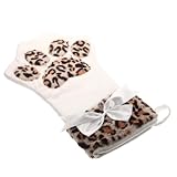 Ciieeo Weihnachtsstrumpf aus Weißem Plüsch mit Bestickter Katzenpfote...