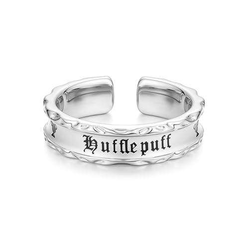 FANCIME x Harry Potter Kollaboration - Hufflepuff House Ring - Silber Schmuckgeschenke für Damen Mädchen Herren