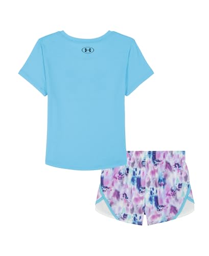 Image of Under Armour Girl's 2-piece Short Sleeve Tee and Shorts Set, Lightweight and Comfortable