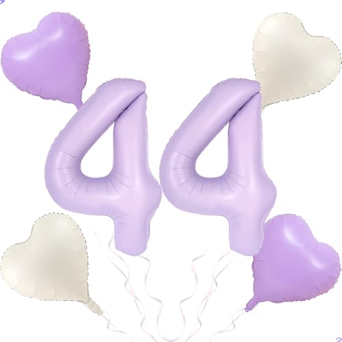 40 inch Light Purple Number 44 Balloon for Lavender Birthday Decorations, Large Lavender 44 Balloon Number 44th Party Decorations,Lilac 44 Year Old Birthday Balloon Pary Supplies Favors