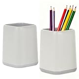 Une Solution de Rangement Polyvalente: Ce pot à crayon de bureau spacieux est parfait pour contenir tout ce dont vous avez besoin : crayons, stylos, pinceaux, ciseaux, trombones, gommes, cartes, crayons de couleur et bien plus encore. Un organisateur de bureau indispensable pour une utilisation au bureau, à l'école ou à la maison.