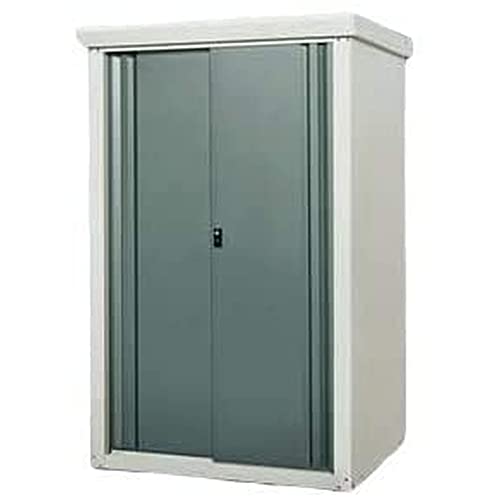 グリーンライフ 物置 屋外 大型【日本製】棚板1枚・鍵付き(幅95×奥行82×高さ153cm) グリーン daseele(ダシーレ)SRM-0915(GR)