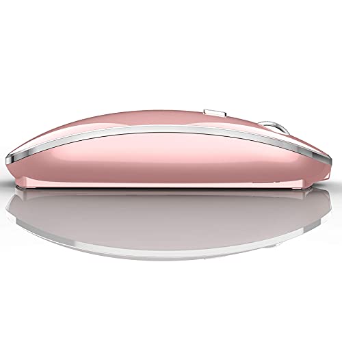 Ratón inalámbrico Bluetooth rosa de alta compatibilidad para darle estilo a tu portátil 4