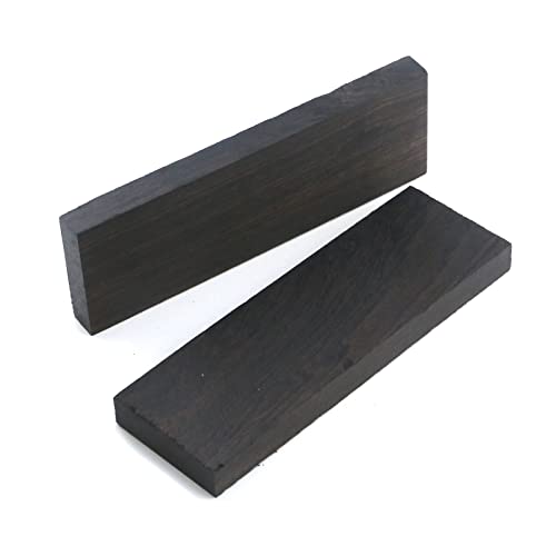 Coshar 2 Pieces Black Ebony Wood Timber Black Ebony Blank Lumber Handle Plate Material For Diy Music Instrument Tools #TOP3