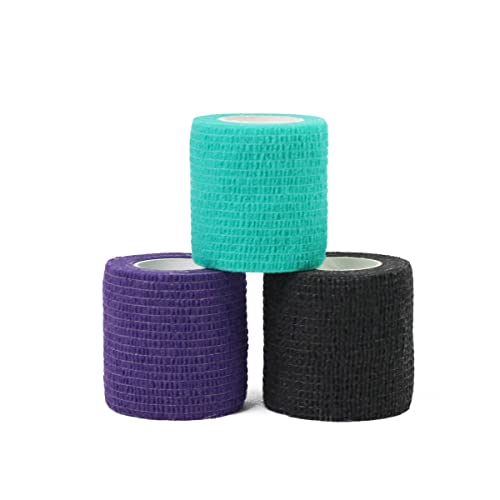 Somelia- Self Cohesive Bandage Wrap, Assorted Colors, 2''X5 Yards, 6 Pack, Elastic Bandage, Stick Stretch Medical & Sport Injury Red, Green, Pink Blue #TOP7