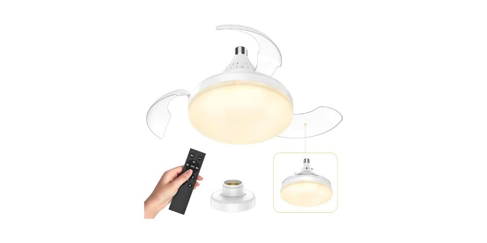 Ventilatori da Soffitto con Lampada, Plafoniera da 30W Con Ventilatore e Telecomando, LED Dimmerabile in 3 Colori, 4 Velocità Con Timer, Ventilatore da Soffitto Per Camera da Letto, Dormitorio