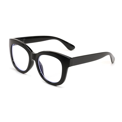 Image of FEISEDY Retro Blue Light Glasses for Women Men, Thick Square Glasses Blue Light Blocking, Anti Glare Digital &Eyestrain B0278