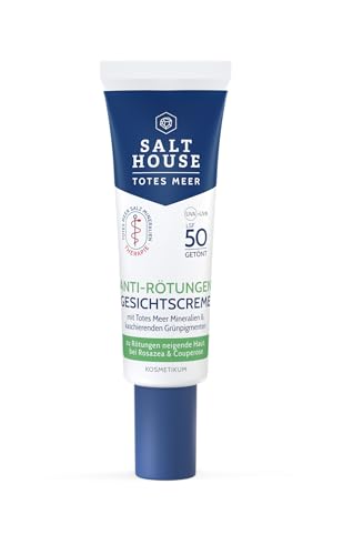 Salthouse Totes Meer Therapie Anti-Rötungen Gesichtscreme kaschiert beruhigt und schützt mit LSF 50 Spezialpflege bei reizempfindlicher Haut Rötungen & bei Neigung zu Rosazea oder Couperose 30 ml