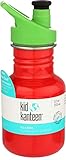 Klean Kanteen Kids Single Wall Stainless Steel Sport Bottle with Klean Coat and Leak Resistant Sport Cap 3.0-12oz - Mineral Red