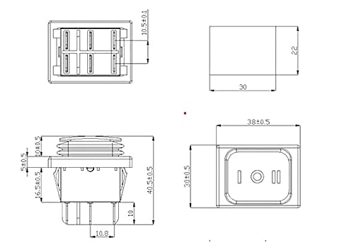 Industec Waterproof Momentary Polarity Reversing Rocker Switch 12V 20A Dpdt (On)-Off-(On) Dc Motor Control, Linear Actuator Controller 6 Pin 3 Position Wired Quick Plug Automatic Reset Kcd4-223 #TOP5