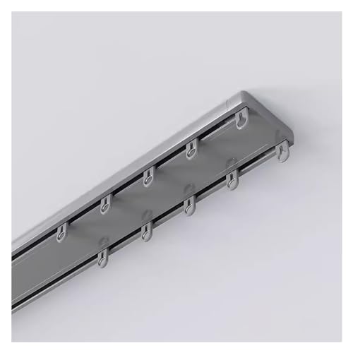 Système de rails pour rideaux, système de rails en aluminium robuste de 3 m (10 pi) - Installation au plafond avec double rail pour camping-car, salon, chambre, cloisons d'hôpital - Design g