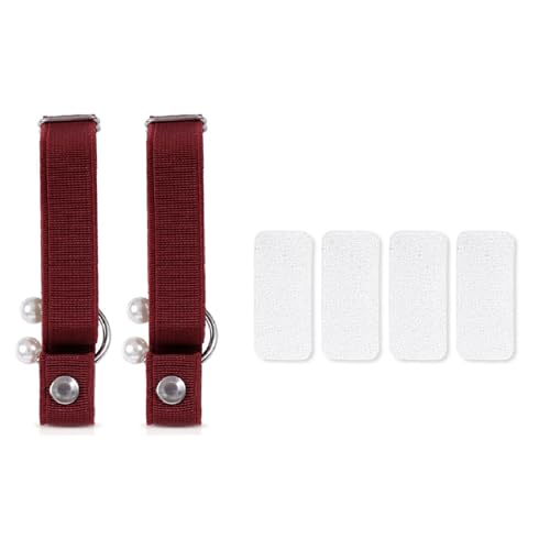 [Lerpwige] 2Pcs U Shaped Pearls Elastic Shoe Straps Anti Slip High Heel Straps for Women Office Festival Event and Social Occasi