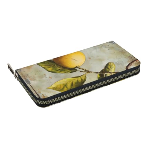 Lemon Fruit Print Womens Wallet, Ladies Credit Card Holder, Phone Wallet Purses, Long Clutch Hand Bag2