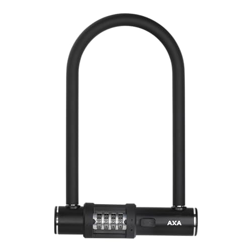 AXA Combo 8 Bike U-Lock Heavy Duty Anti-Theft 12 mm Hardened Steel Shackle U Lock with 4-Digit Resettable Combination Compact & Portable Scratch-Resistant Security for Scooters & Mountain Bikes