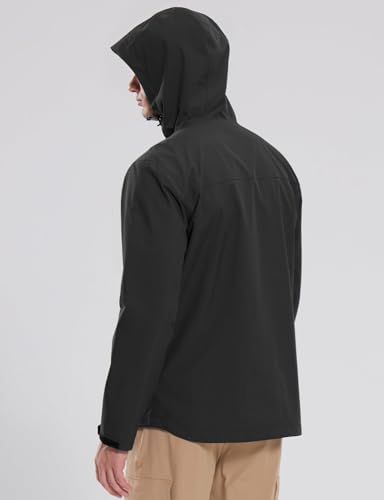 baleaf Men's Rain Jacket Waterproof Breathable Raincoat with Hood for Outdoor Hiking Traveling Cycling Windbreaker2